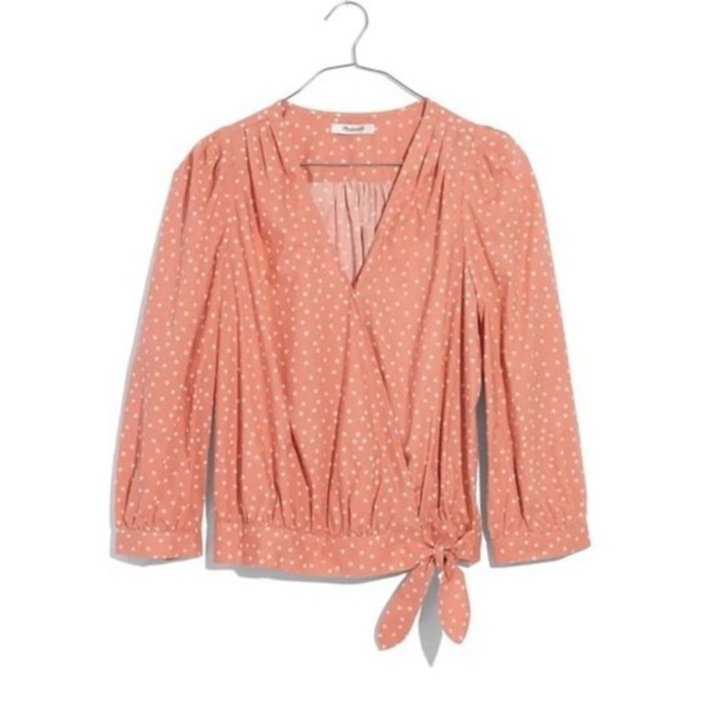 Madewell Star Scatter Wrap Coral Blouse Size XS
